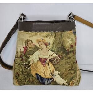 Vintage BRIGHTON JODI Romantic/Victorian 2 in 1 Reversible Crossbody Bag